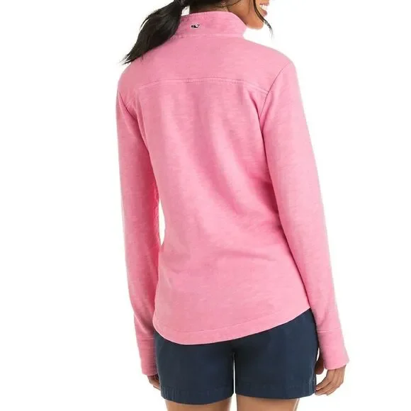 Vineyard Vines Pink Quarter Zip Cotton Pullover Sweater Women's size XS - Picture 2 of 10